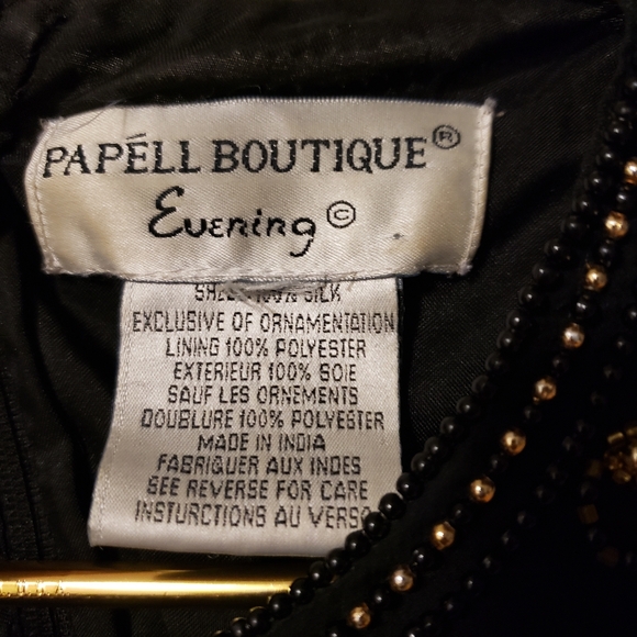 Womens Silk Beaded Top Zipper Back - Picture 4 of 6